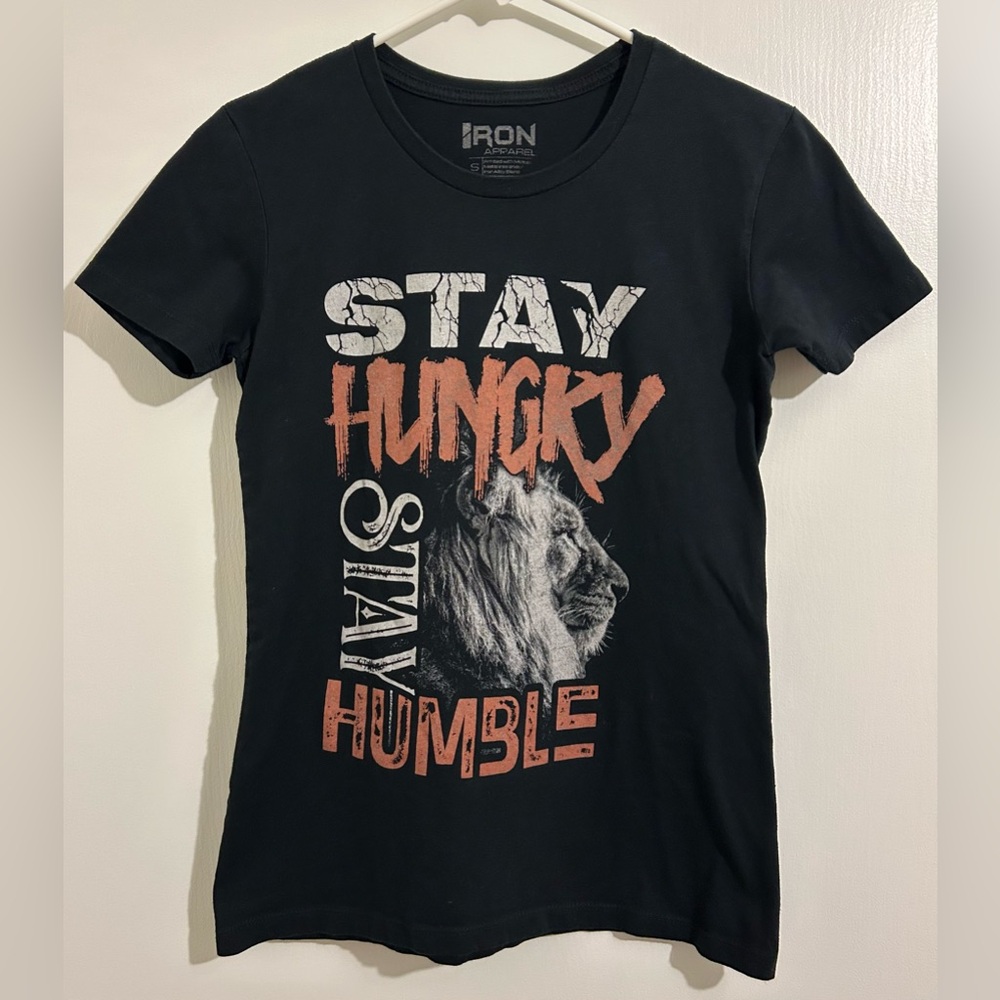 Black Graphic Tee with Motivational Print